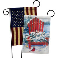 Breeze Decor Red Chair In Winter Garden Flags Pack Wonderland Yard Banner 13 X 18.5 Inches Double-Sided Decorative Home