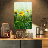 Made in Canada - Design Art Dandelion Flowers Painting Print on Wrapped Canvas