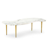 Regina Andrew Regina Andrew Jagger Marble Cocktail Table (White); Dimensions 54.75W X 15.5H X 20.5D