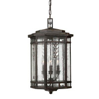 Foundry Select Govan Regency Bronze 3 -Bulb 22.5" H Mains Only Outdoor Hanging Lantern