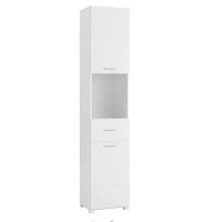 Rebrilliant Rebrilliant White Cabinet With Doors And Shelves, 71'' Floor Standing Wood Shelving Units For Bathroom