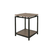 International Furniture Direct Blacksmith End Table, With Shelf