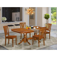 August Grove Pillsbury Butterfly Leaf Rubberwood Solid Wood Dining Set