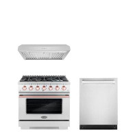 Cosmo Cosmo 3 Piece Kitchen Appliance Package with 36'' Gas Freestanding Range , Built-In Dishwasher , and Under Cabinet