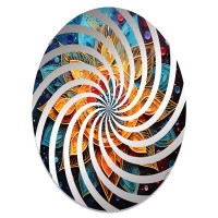 East Urban Home Gold Teal Yoga Mandala Pointillism - Vortex Decorative Mirror MIR101721 O