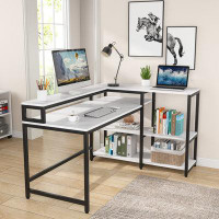 Ivy Bronx L-Shaped Desk With Side Shelves