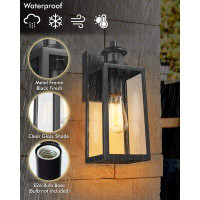 Longshore Tides Abdirisaq Matte Black 14'' H Outdoor Wall Lantern with Dusk to Dawn