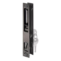Prime-Line Black Diecast, Keyed Sliding Door Flush Handle Set