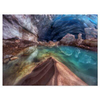 Made in Canada - Design Art 'Colourful Glacier Cave' Photographic Print on Wrapped Canvas