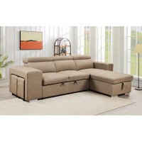 Latitude Run® 105 Inch Reversible Sectional Sofa With Storage Chaise And 2 Stools