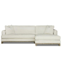 Eleanor Rigby Lucia 91" Wide Genuine Leather Reversible Sofa & Chaise