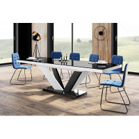 Orren Ellis Kalusingh Extendable Pedestal Dining Table