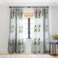 East Urban Home Hello Sayang Lovely Roses Grey 1pc Sheer Window Curtain Panel