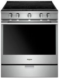 Whirlpool YWEEA25H0HZ Slide In Electric Range With True European Convection 6.4 cu. ft. Wi-Fi Enabled Stainless Steel c