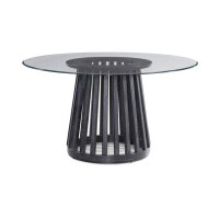 Joss & Main Mateo Round Glass Top Dining Table