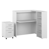 Laurel Foundry Modern Farmhouse Laurel Foundry Modern Farmhouse Huckins 48W Cubicle Desk With Shelves And Mobile File Ca