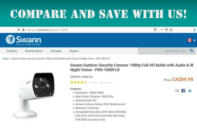 YESA HD SECURITY CAMERA - 1080P HD Indoor/Outdoor Bullet Security Camera in Security Systems - Image 2