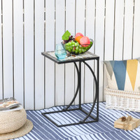 Outdoor Side Table 13.75" x 13.75" x 20.75" Black