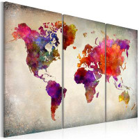 17 Stories Stretched Canvas World Map Art - World - Mosaic Of Colours