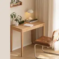Latitude Run® 31.5" burlywood Rectangular Solid Wood Desk,1-drawer