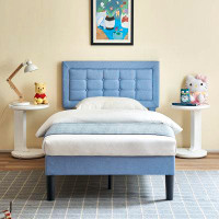 Red Barrel Studio Twin Size Upholstered Platform Bed Frame Set (Set Of 2)