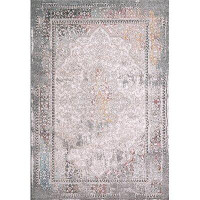 Dynamic Rugs Oriental Area Rug in Ivory/Grey/Yellow