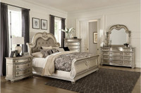 Spring Sale!!  Made of Wood, European Design Inspiration Silver Finish Bedroom Set