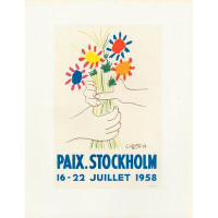 Vault W Artwork School of Paris 'Paix Stockholm 1958' by Pablo Picasso Framed Lithograph