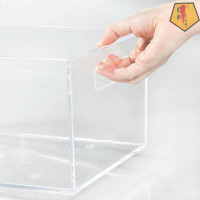 GN109 Plastic Storage Bin With Handles For Office, Desk, Book Shelf, Filing Cabinet - Organizer For Sticky Notes, Pens,