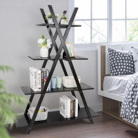 Latitude Run® A-Shaped 4 Tier Ladder Bookshelf Storage Shelves