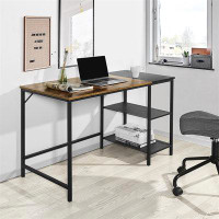 17 Stories Writing Table With 2 Storage Shelves For Home Office Study Computer Desk