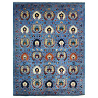 Landry & Arcari Rugs and Carpeting One-of-a-Kind Suzani Hand-Knotted Navy 9'2" x 12'1" Area Rug