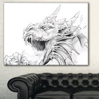 Made in Canada - East Urban Home 'Dragon Tattoo Sketch' Graphic Art Print on Canvas