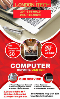 Laptop , Mac, Pc repairs FREE ESTIMATE,