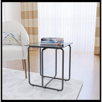 Williston Forge Modern Tempered Glass Coffee Table End Table Side Table For Living Room