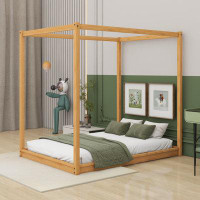 Latitude Run® Morgan Full Size Canopy Platform Bed With Support Legs