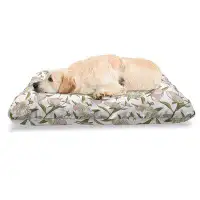 East Urban Home Ambesonne Floral Pet Bed, Blossoming Peony Flowers Pattern On A Plain Background, Chew Resistant Pad For