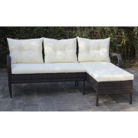 Winston Porter Outdoor Patio Furniture Sets 2 Piece Conversation Set Wicker Ratten Sectional Sofa With Seat Cushions