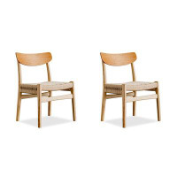 Fit and Touch 29.53" Burlywood Solid back side Chair(Set of 2)