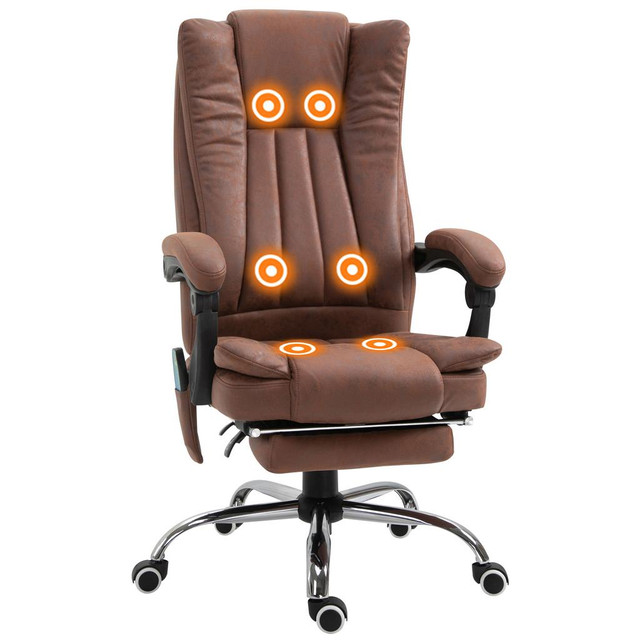 massage office chair 25.2"W x 29.9"D x 47.2"H Brown in Chairs & Recliners - Image 2