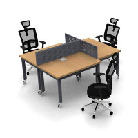 Inbox Zero Desks Work Station Meeting Seminar Tables Model 7116 9 Pc Group Colour Beech Graphite Compact Space Maximum C