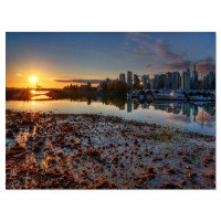 East Urban Home 'Vancouver Downtown in Morning' Photographic Print on Wrapped Canvas