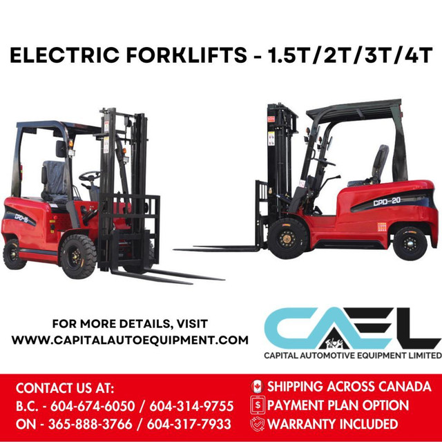 FINANCING AVAILABLE - Brand New !!! Electric Forklifts - 1.5T/2T/3T/4T in Other Business & Industrial