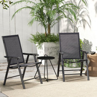 2 Piece Folding Chairs 22.75" x 25.25" x 37" Dark Grey