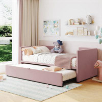 Latitude Run® Upholstered daybed with Pop Up Trundle