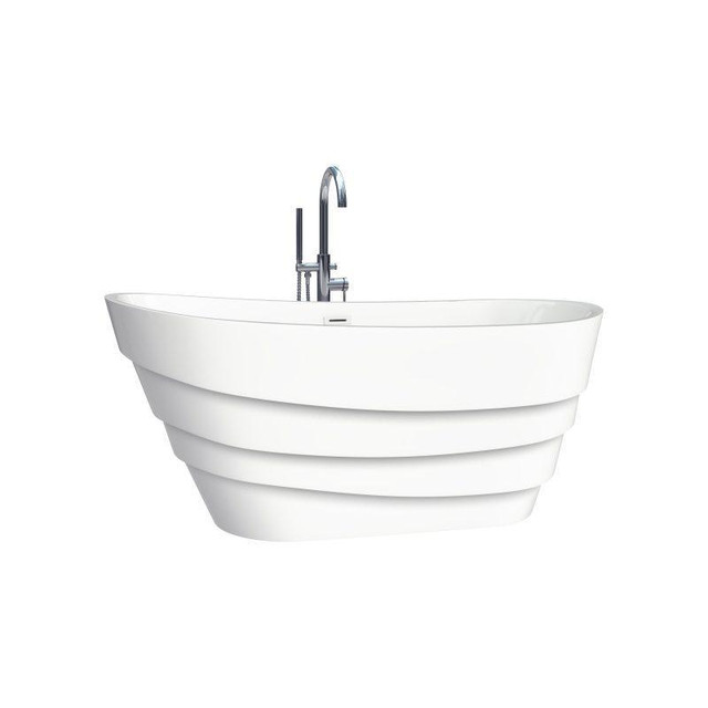 Asper – Deluxe 67 Inch Freestanding Acrylic Bathtub W Centre Drain  ( 67x27x29 ) in Plumbing, Sinks, Toilets & Showers - Image 2