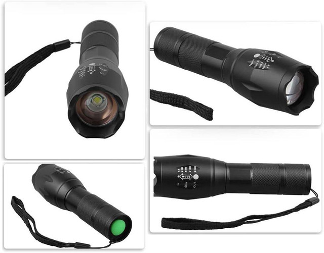 SUPER BRIGHT RECHARGEABLE TACTICAL FLASHLIGHT -- Complete with Rechargeable Batteries! in Fishing, Camping & Outdoors - Image 2