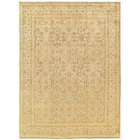 Pasargad One-of-a-Kind Hand-Knotted 1910s 10'3" x 13'9" Wool Area Rug in Gold