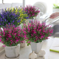 Primrue Faux Lavender Flowers for Indoor/Outdoor Hanging Plants, Garden, Porch,Wedding - No Container