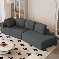 Latitude Run® 125" Chaise Lounge Indoor Lounge Sofa Sleeper Sofa with Clean Lines